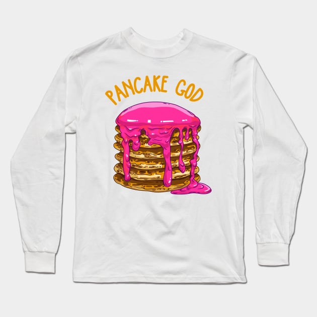 Pancake God Long Sleeve T-Shirt by Anydudl